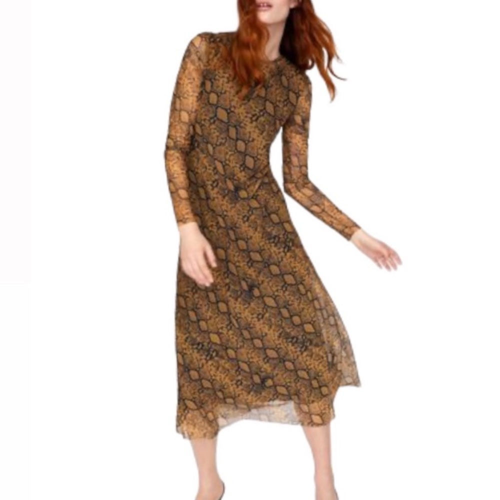 Zara Long Animal Print Dress